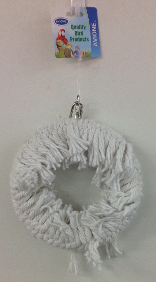 LARGE SHAGGY COTTON WHITE RING