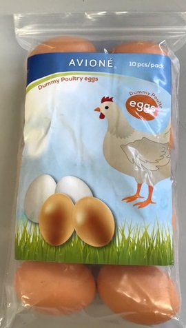 BROWN 10 PK DUMMY W SAND POULTRY EGGS