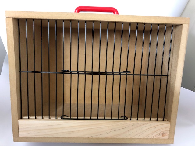 Small wooden bird carry box