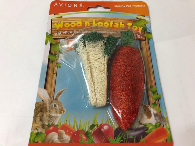 2pce Loofa vegetable carrot broccoli chews gnaw 2pce Loofa vegetable carrot broccoli chews gnaw