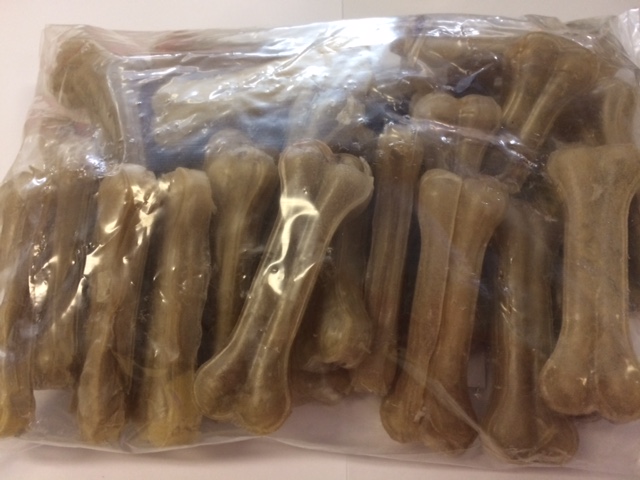 30PK 10CM PRESSED RAWHIDE BONES