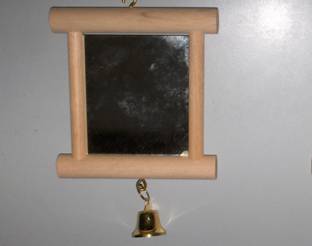 WOODEN FRAMED MIRROR BIRD TOY WOODEN FRAMED MIRROR BIRD TOY